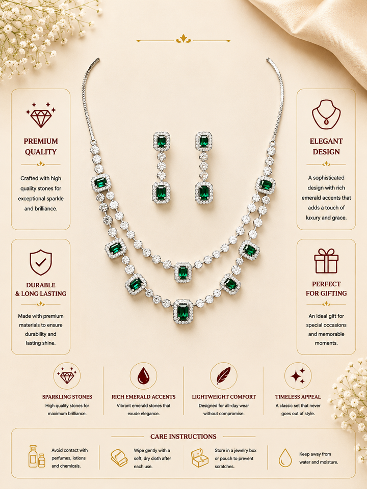 Double Layer Ruby Necklace Set – Stylish Festive Glam | SHOBITAM