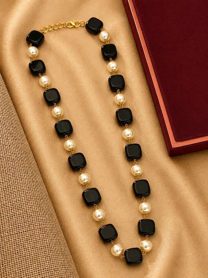 Gold Plated Jaipuri Stones Mala – Traditional Royal Glam | SHOBITAM