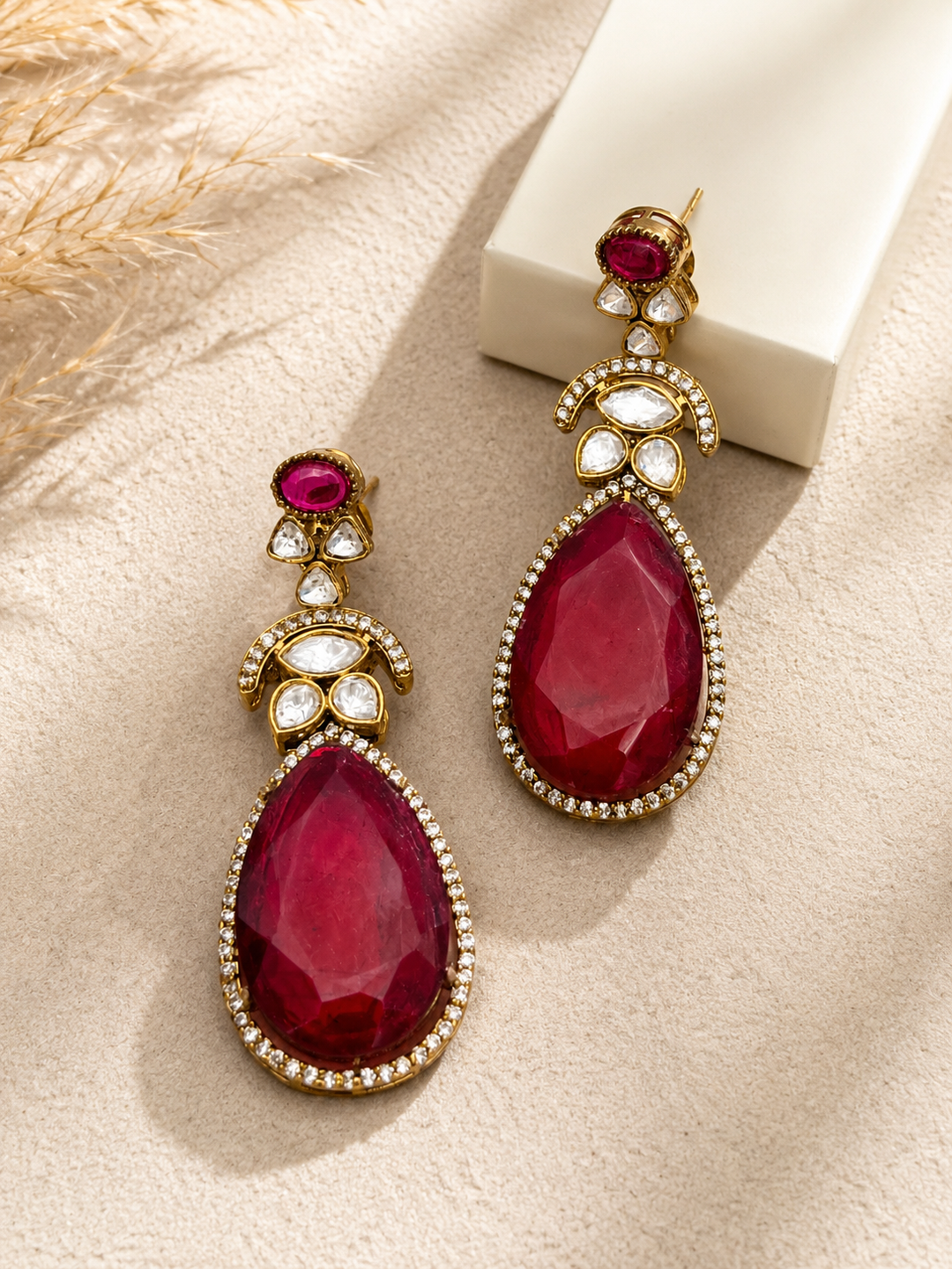 Royal Multicolor Stone Statement Necklace Set | SHOBITAM