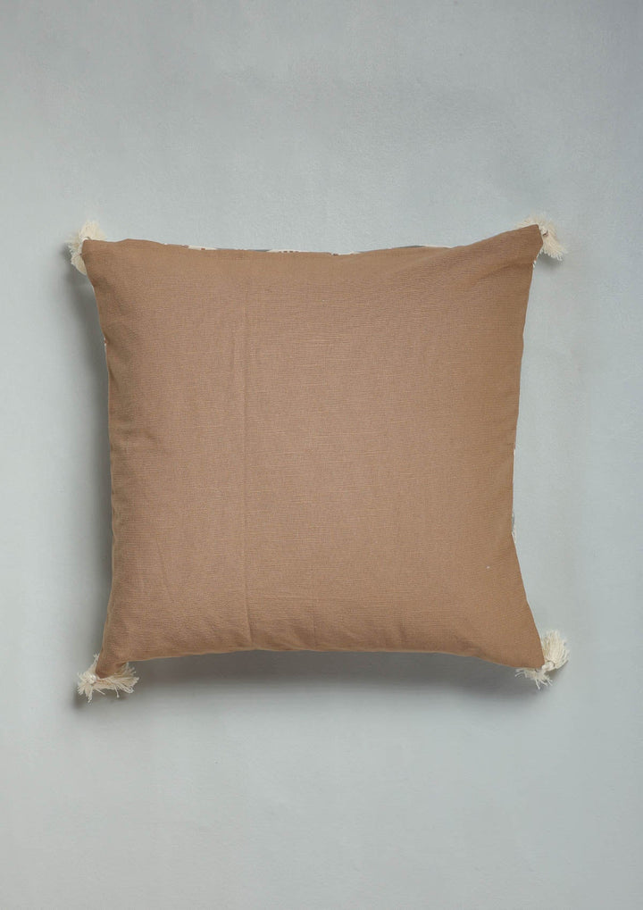 Claro Brown Geometric Printed 100% Cotton Cushion Cover For Sofa | SHOBITAM