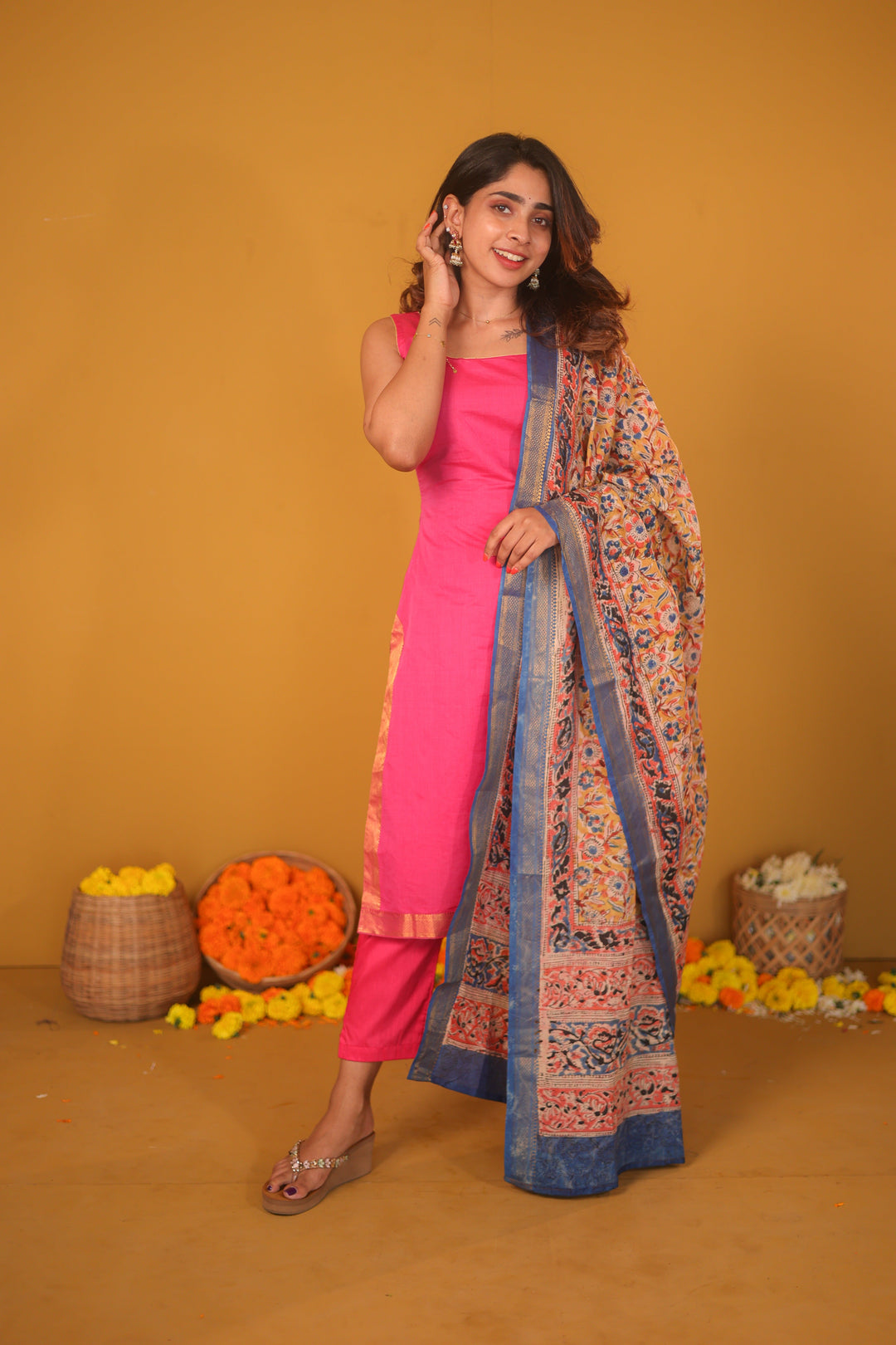 Anu Pink Kurti and Dupatta 2 Piece Set | Made To Order
