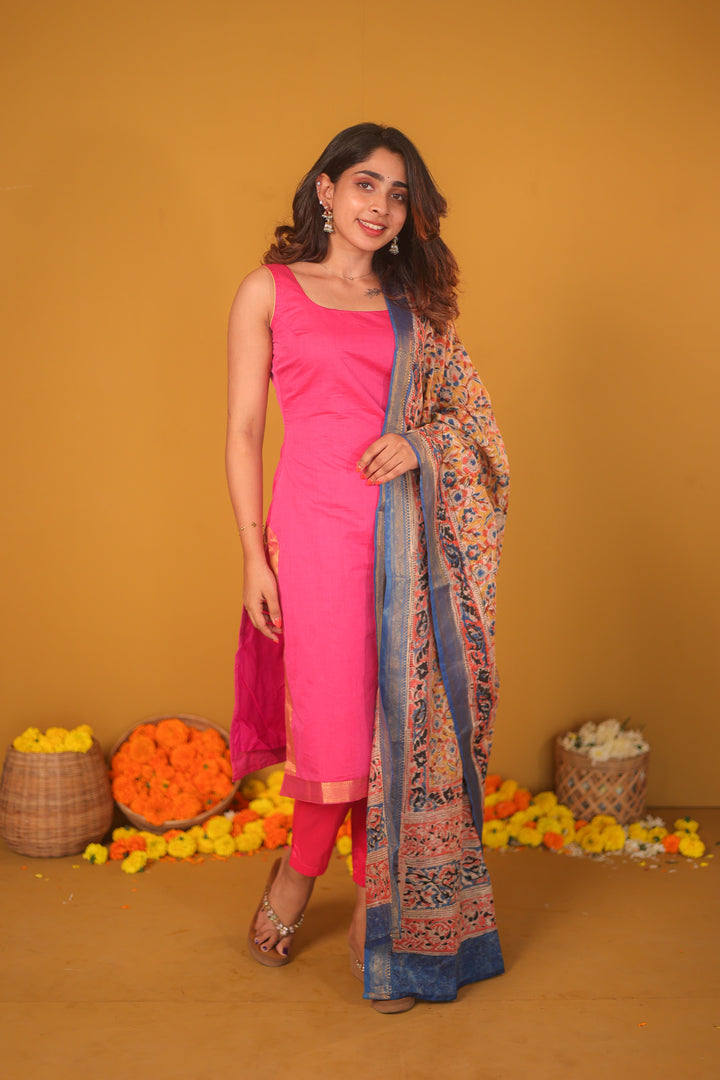 Anu Pink Kurti and Dupatta 2 Piece Set | Made To Order