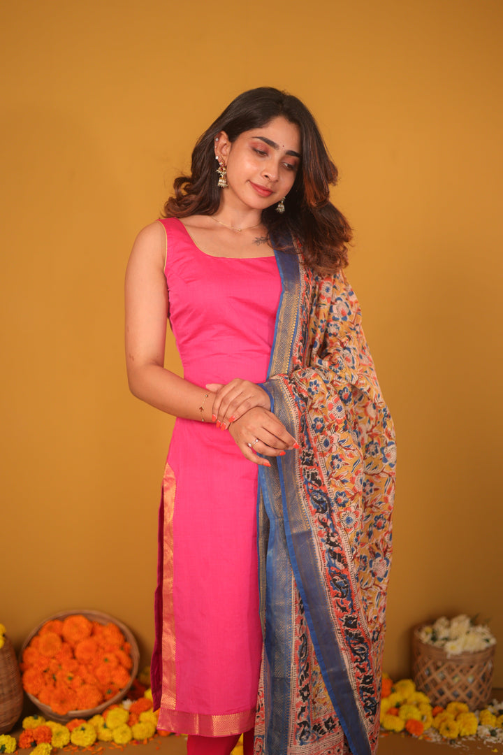 Anu Pink Kurti and Dupatta 2 Piece Set | Made To Order