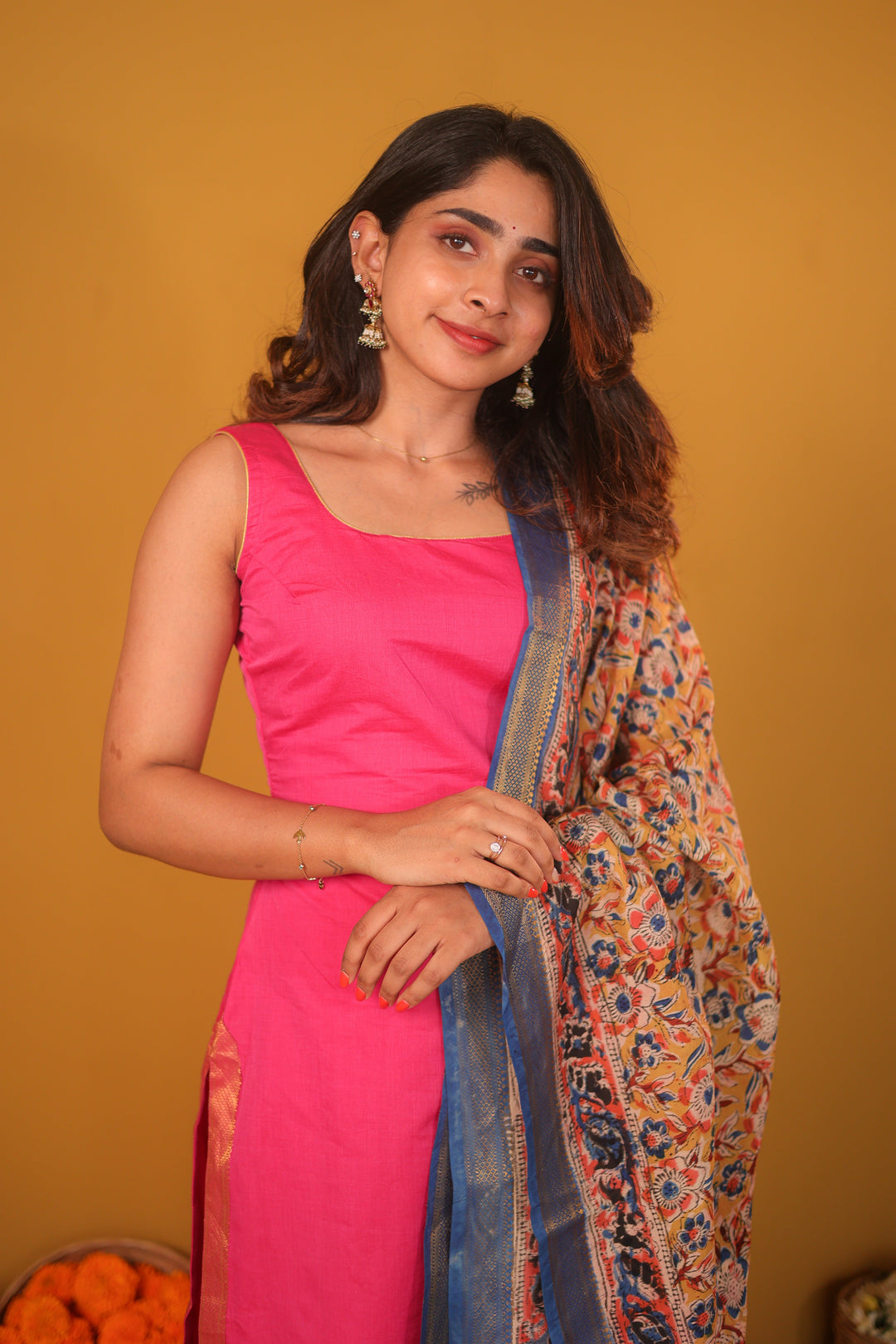 Anu Pink Kurti and Dupatta 2 Piece Set | Made To Order