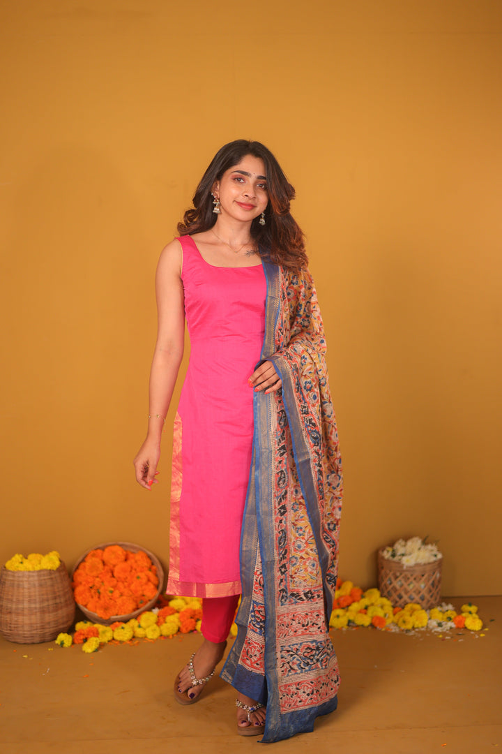 Anu Pink Kurti and Dupatta 2 Piece Set | Made To Order