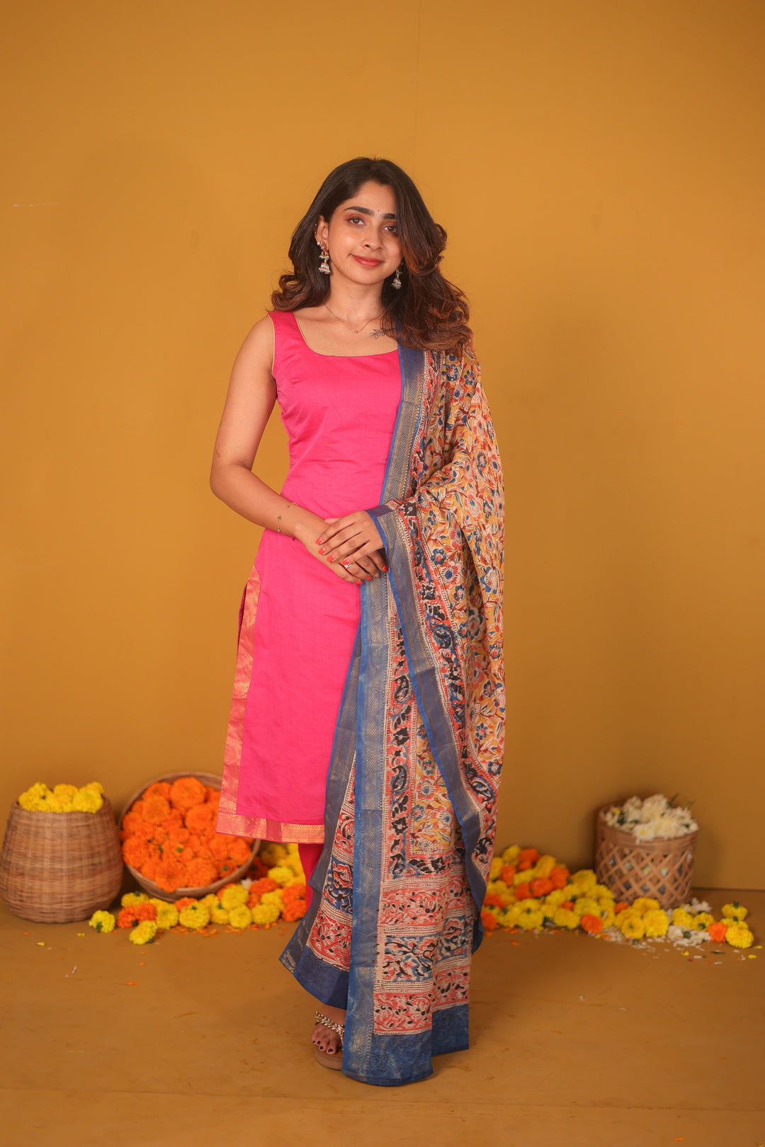 Anu Pink Kurti and Dupatta 2 Piece Set | Made To Order