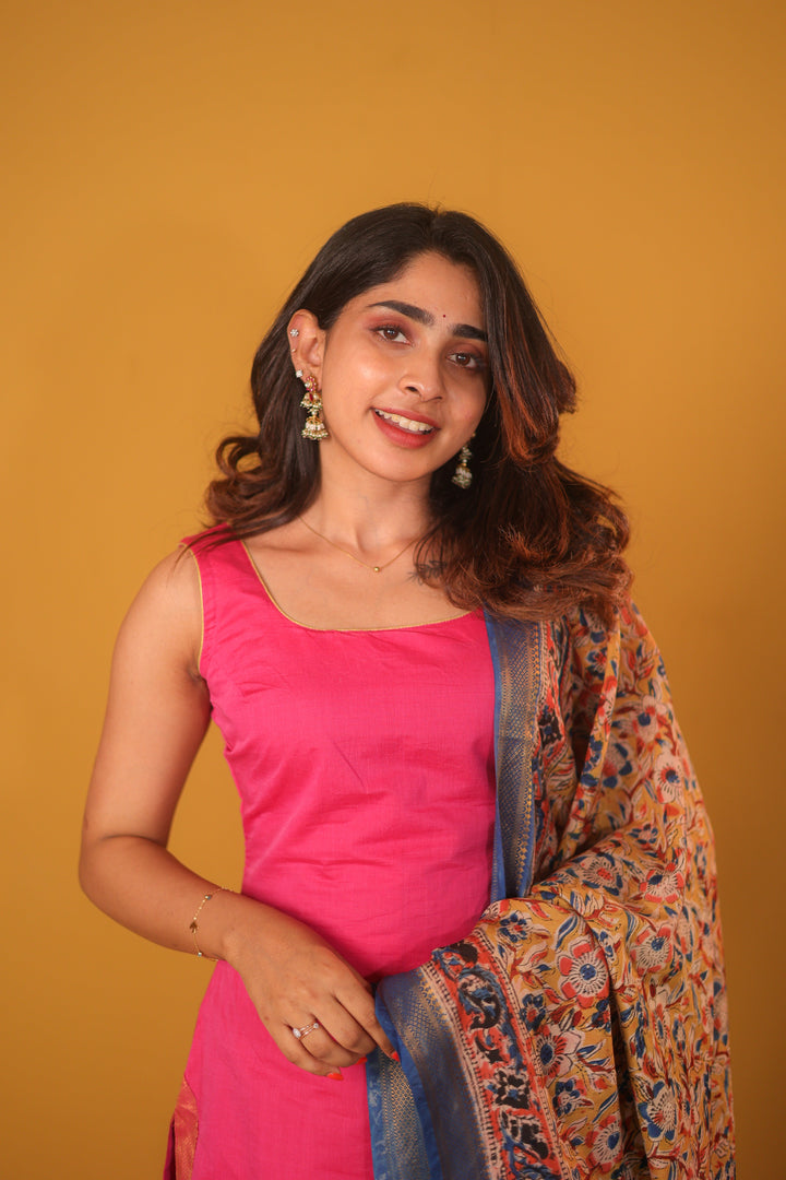 Anu Pink Kurti and Dupatta 2 Piece Set | Made To Order