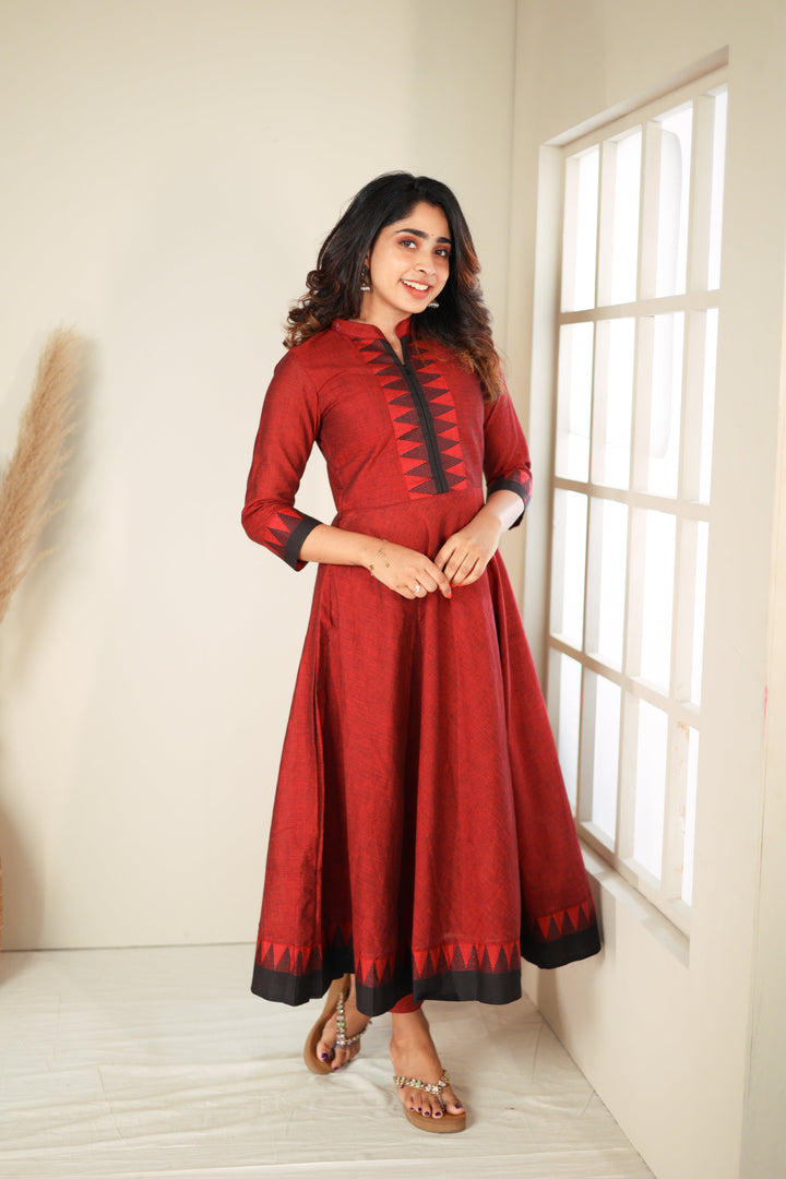 Raiza Maroon & Black 2 PIece Co-ord Set | Made To Order
