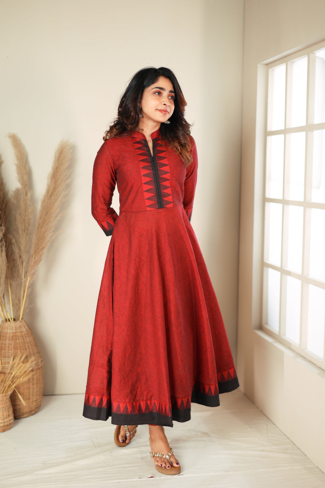 Raiza Maroon & Black 2 PIece Co-ord Set | Made To Order