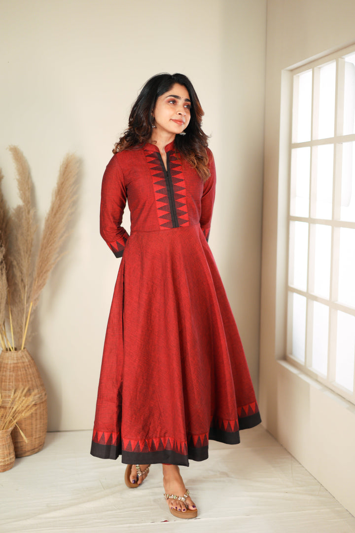Raiza Maroon & Black 2 PIece Co-ord Set | Made To Order