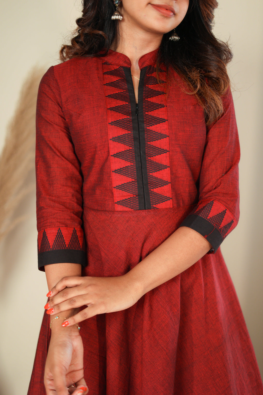 Raiza Maroon & Black 2 PIece Co-ord Set | Made To Order