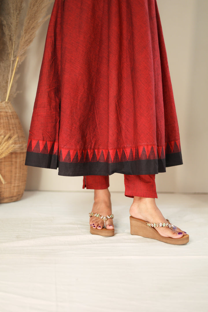 Raiza Maroon & Black 2 PIece Co-ord Set | Made To Order