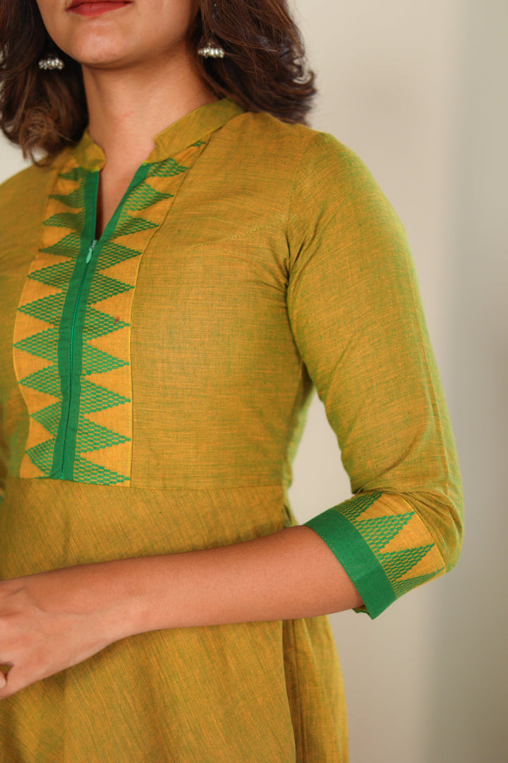 Raiza Mustard Brown & Green Co-ord Set | Made To Order
