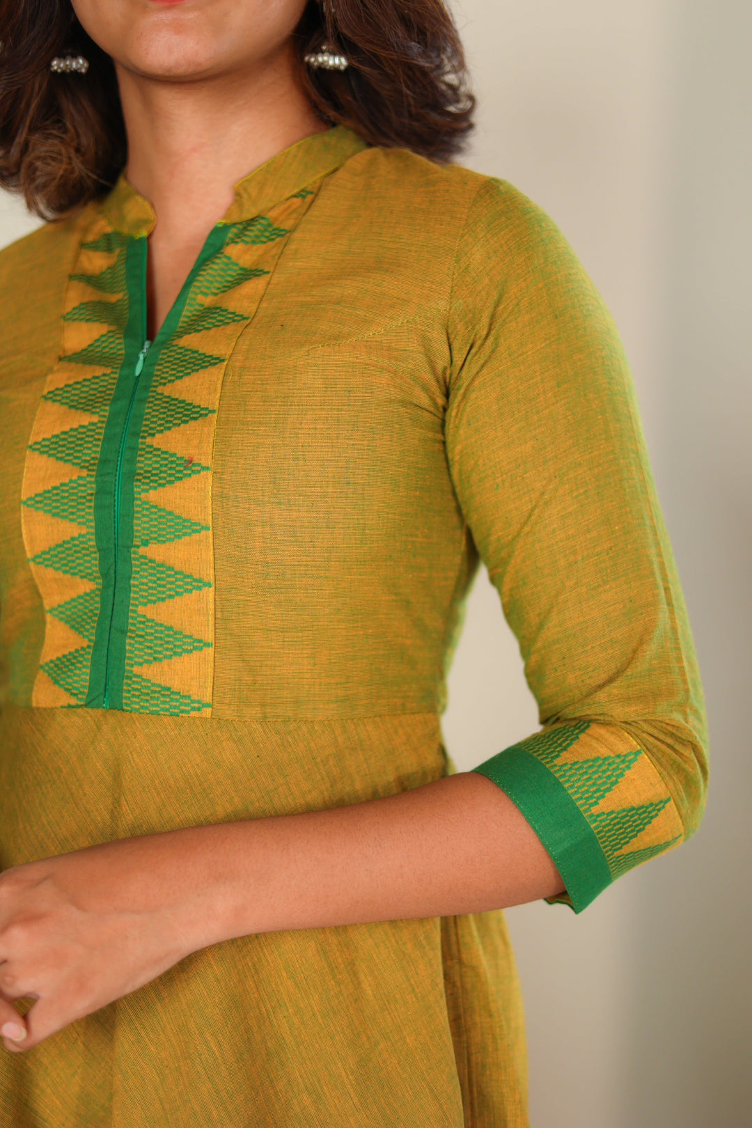 Raiza Mustard Brown & Green Co-ord Set | Made To Order