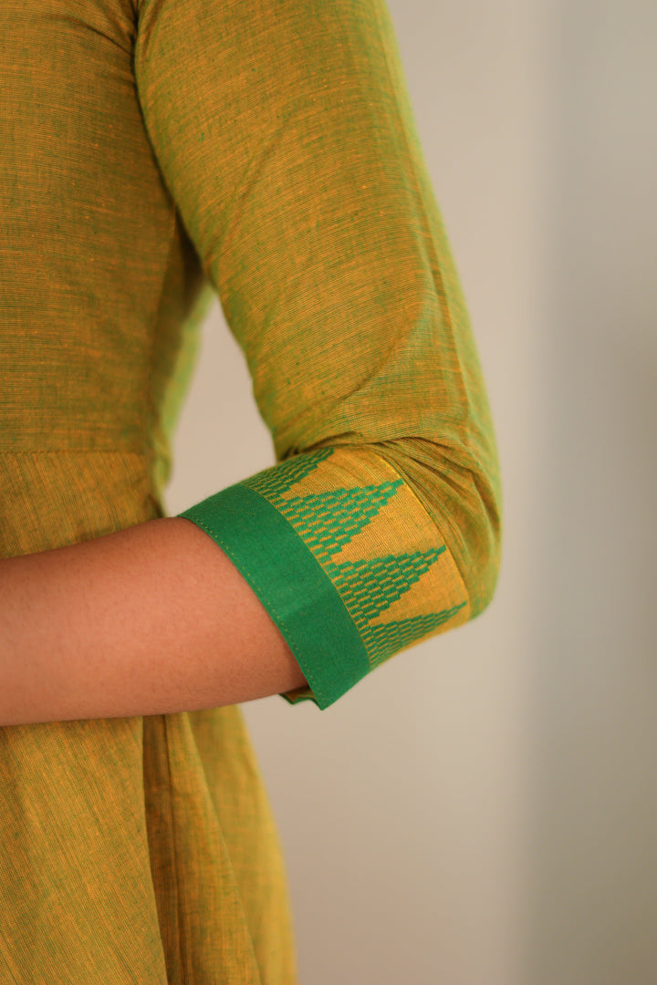 Raiza Mustard Brown & Green Co-ord Set | Made To Order