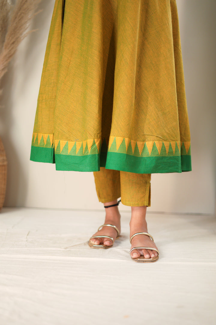 Raiza Mustard Brown & Green Co-ord Set | Made To Order