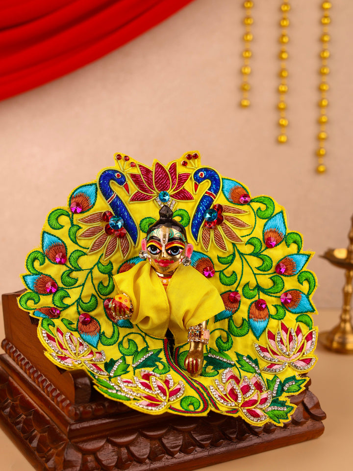 Yellow Mayur Pushp Laddu Gopal Poshak