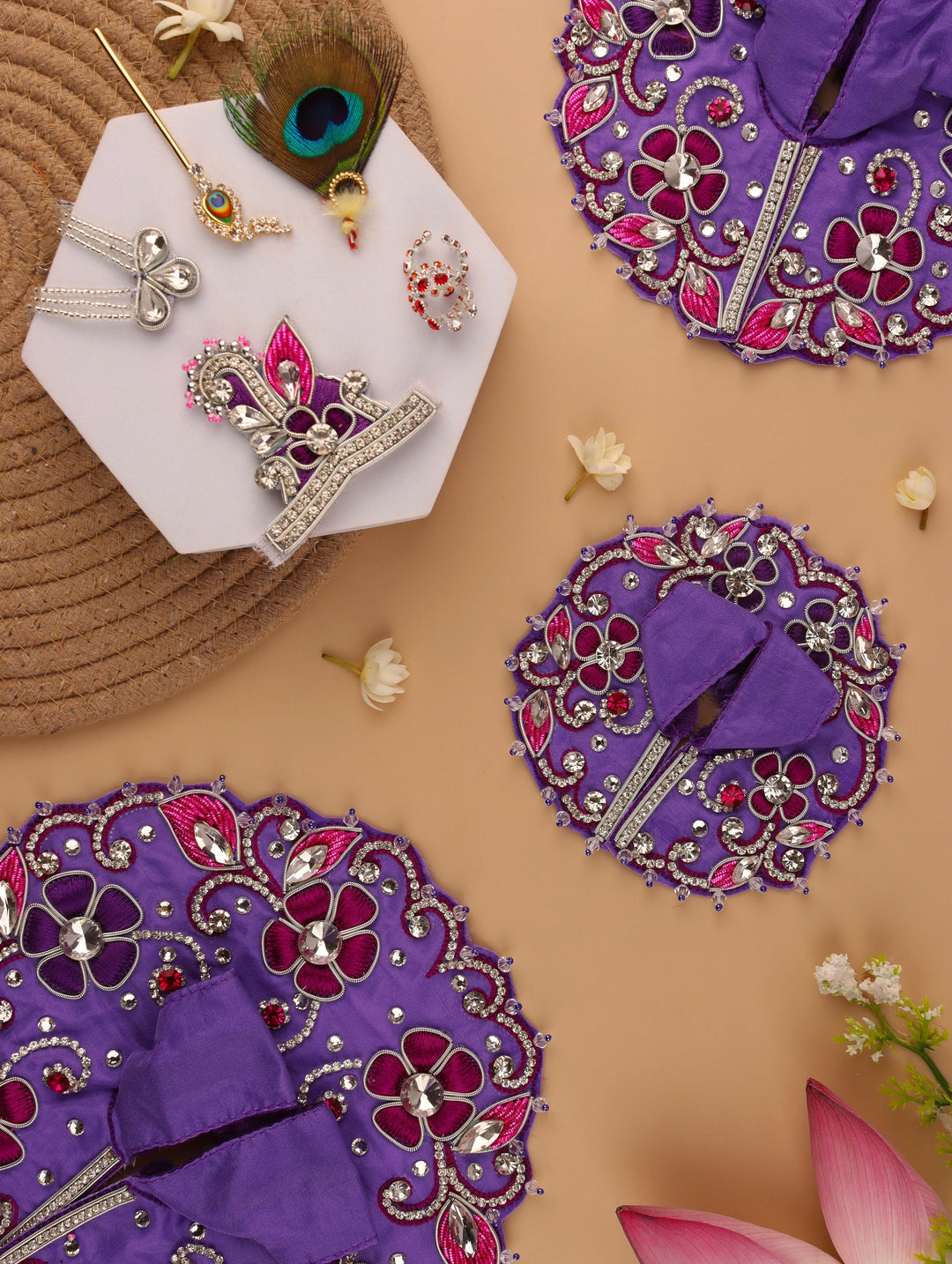 Pushp Mala Lavender Laddu Gopal Poshak