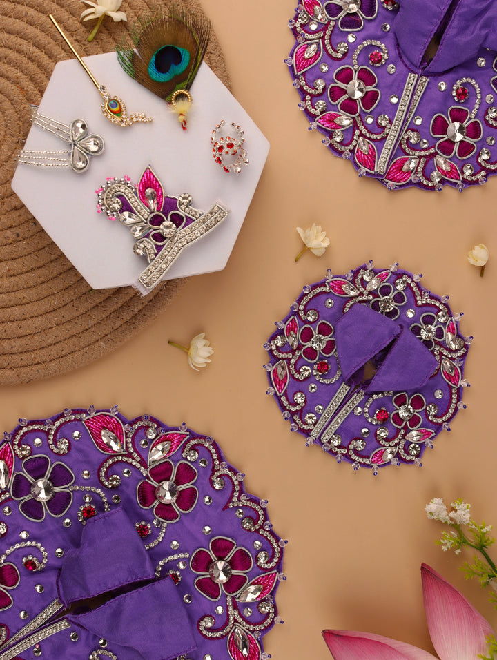 Pushp Mala Lavender Laddu Gopal Poshak