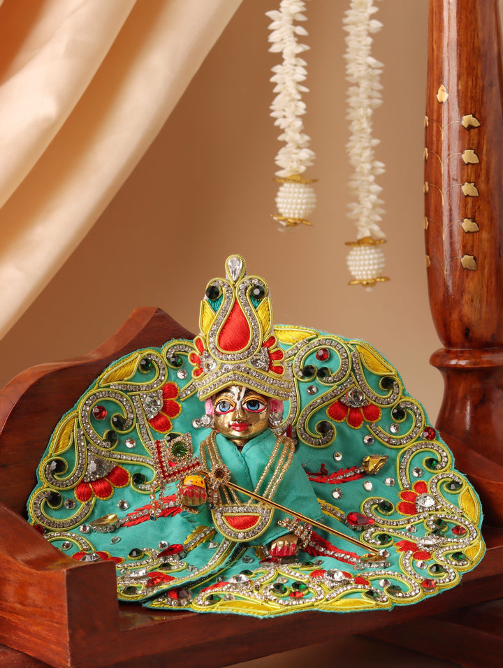 Teal Makhan Chor Laddu Gopal Poshak