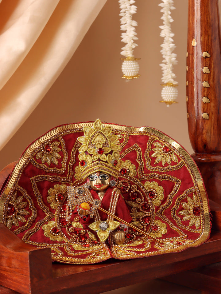 Maroon Divya Raas Laddu Gopal Poshak