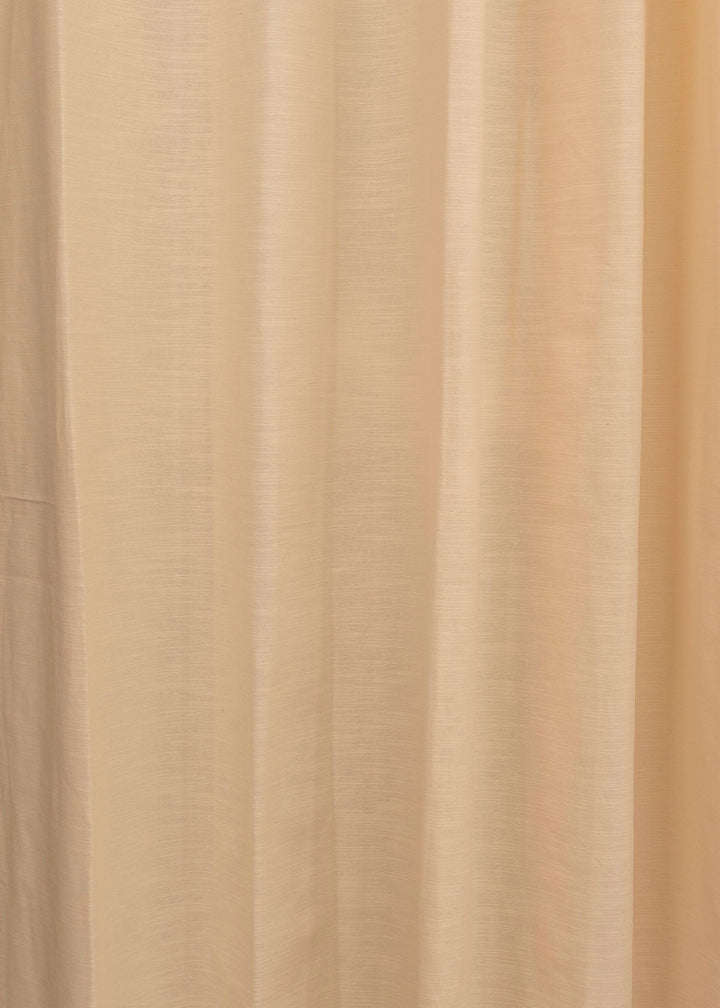 Solid Cream 100% cotton plain curtain for bedroom - Light Reduction - Single Piece | SHOBITAM