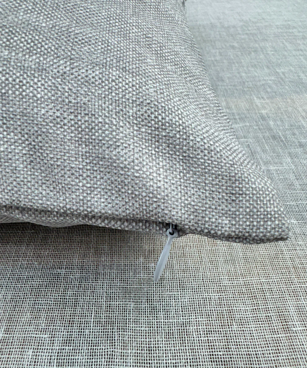 Heather Grey Floral Hand Embroidered Cushion Cover (12x18 Inches) | SHOBITAM
