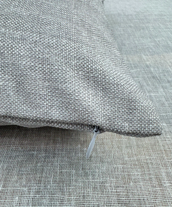 Heather Grey Floral Hand Embroidered Cushion Cover (12x18 Inches) | SHOBITAM