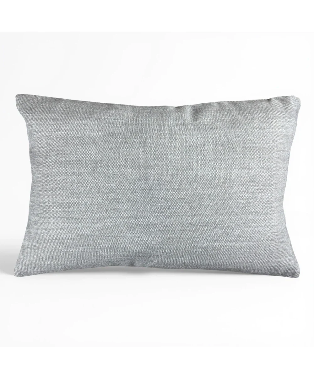 Heather Grey Floral Hand Embroidered Cushion Cover (12x18 Inches) | SHOBITAM