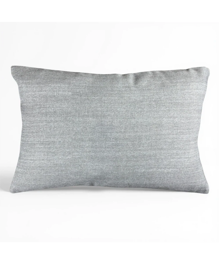 Heather Grey Floral Hand Embroidered Cushion Cover (12x18 Inches) | SHOBITAM