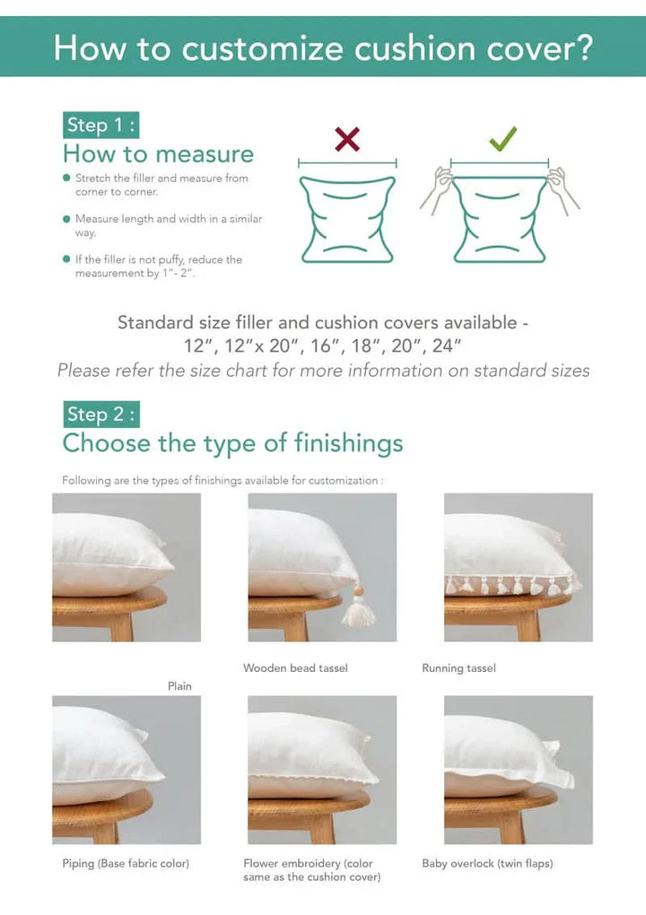 100% Pure Cotton Cushion Cover in Earthly Sandstone, Size Options Available