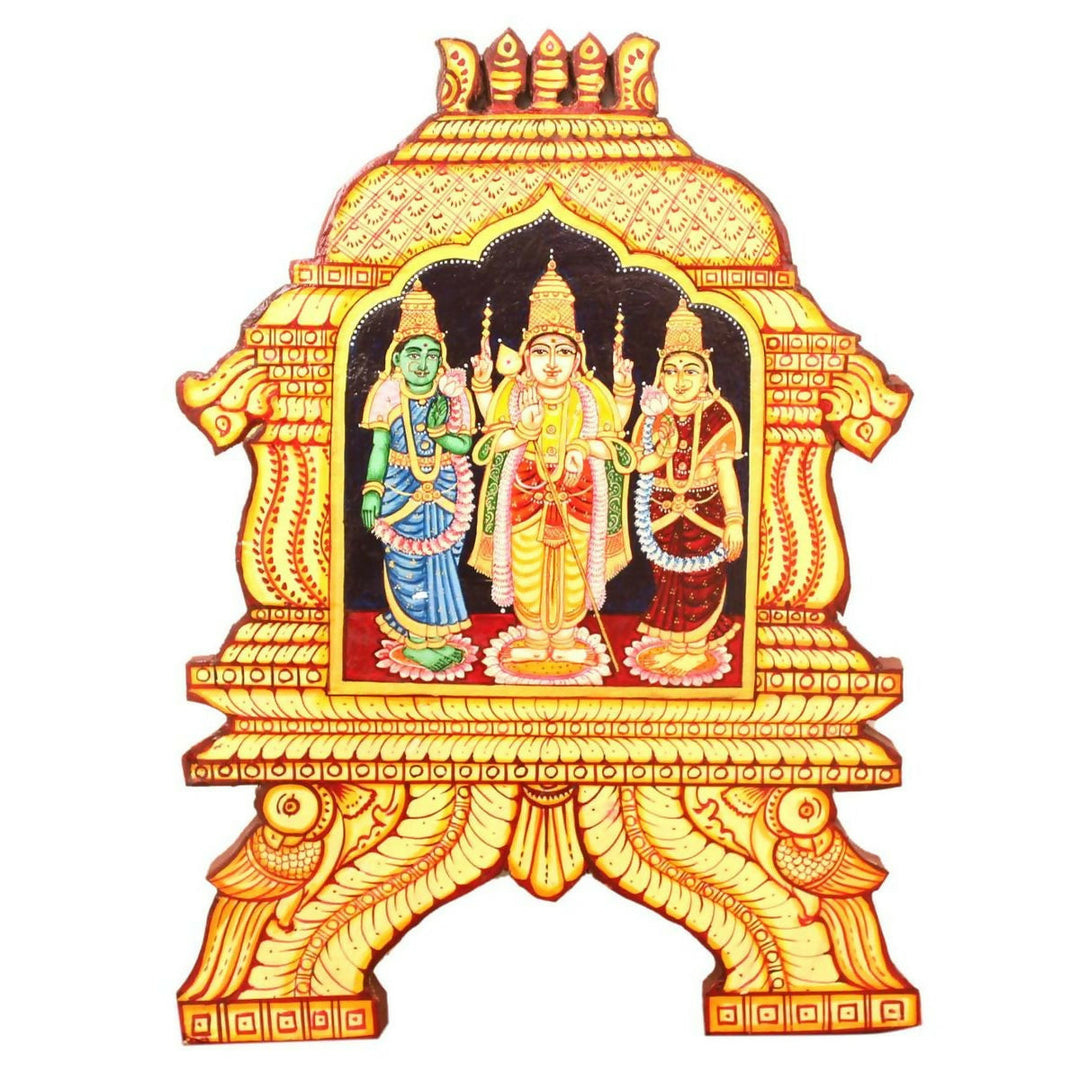 MURUGAN VALLI DEIVANAI TEMPLE PAINTING 16*12*1 | SHOBITAM