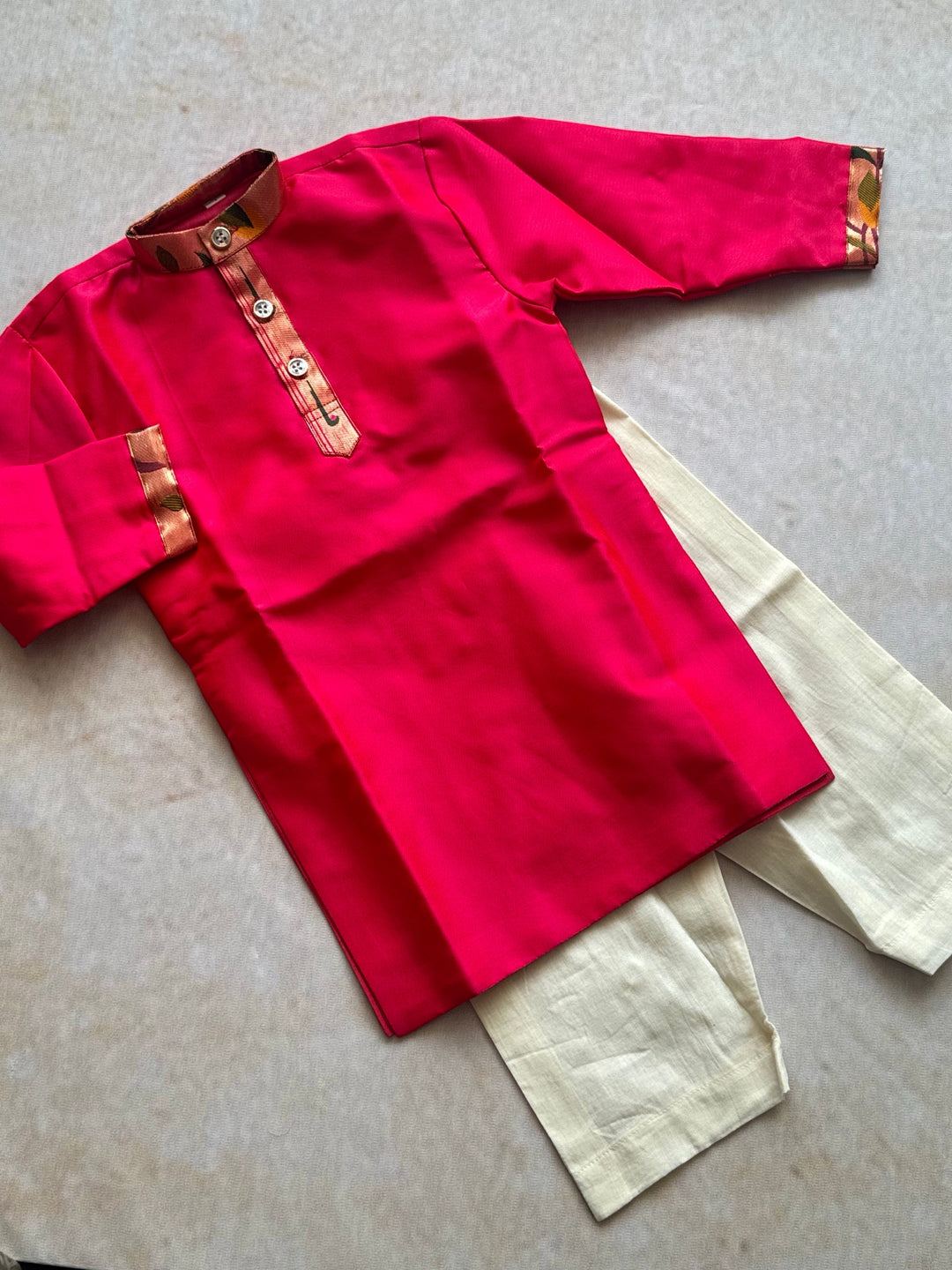 Pink Silk Kurta Set Express | SHOBITAM