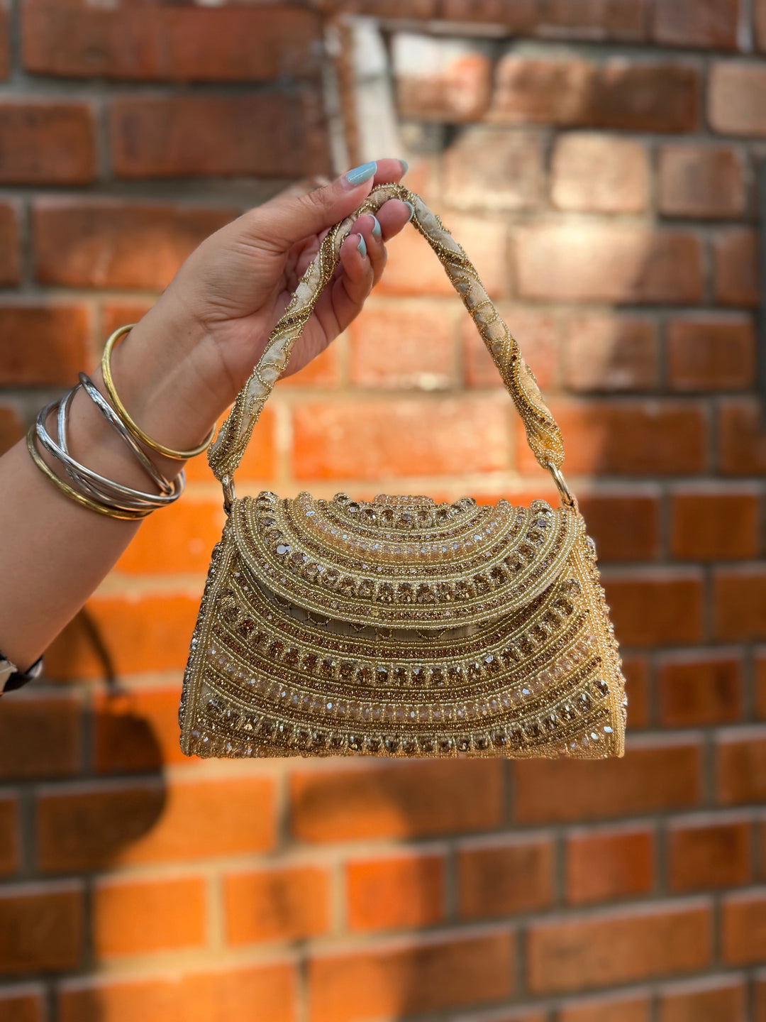 GOLDEN GIRL Bag with Beads and Embroidery