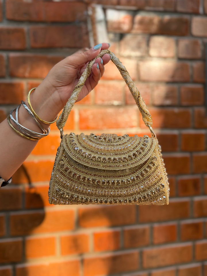 GOLDEN GIRL Bag with Beads and Embroidery