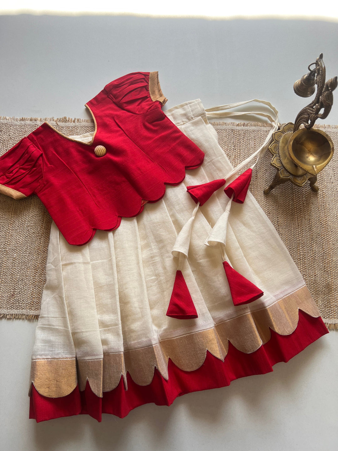 Arshi Crop Top and Skirt - Onam Edit Express | SHOBITAM