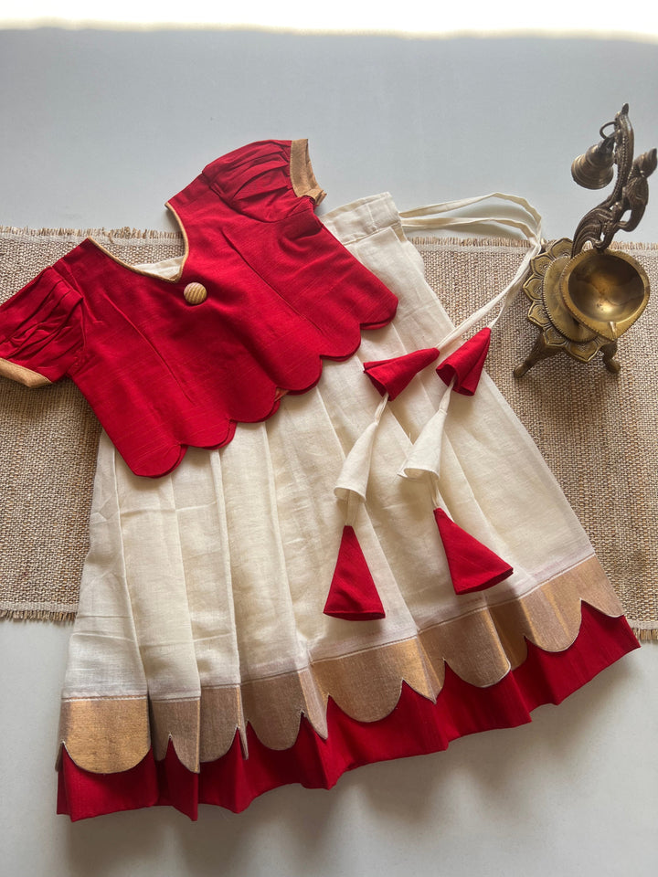 Arshi Crop Top and Skirt - Onam Edit Express | SHOBITAM