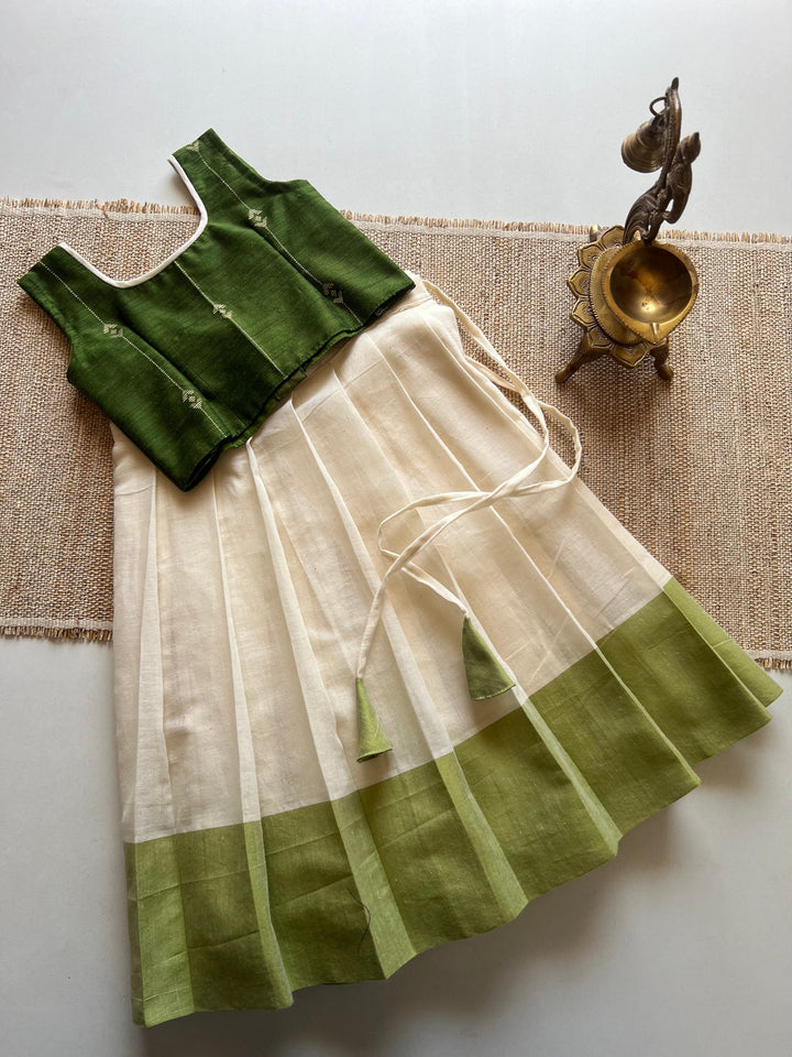 Vritti Crop top and skirt - Onam Edit Express | SHOBITAM