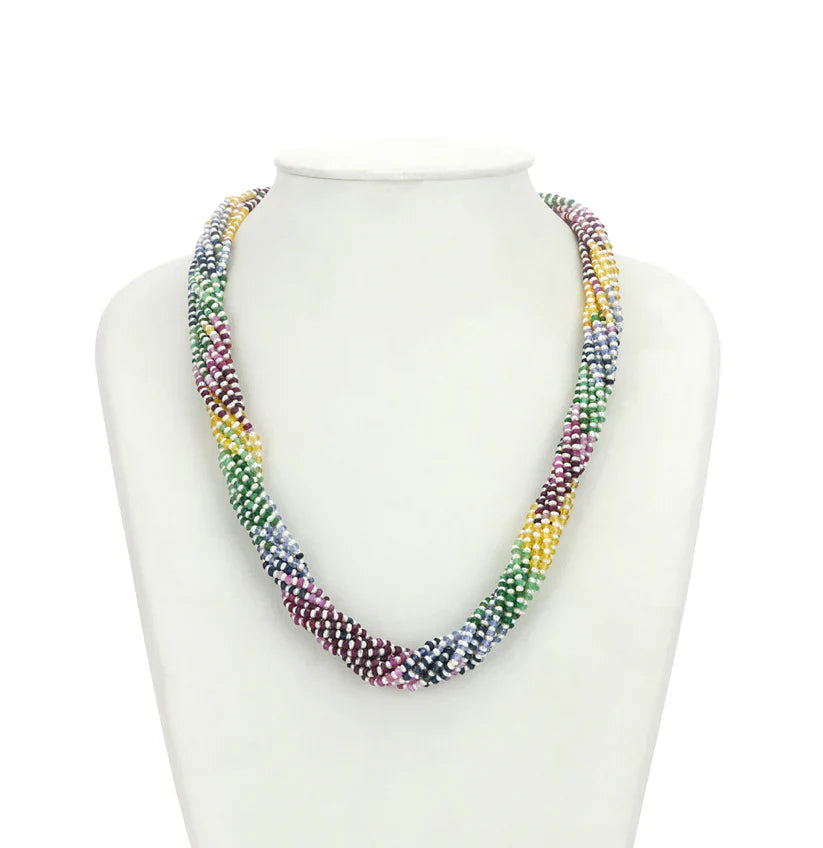 Natural Rainbow and 1.0-2.0mm Seed Freshwater Pearls Necklace Set - AAA Quality | SHOBITAM