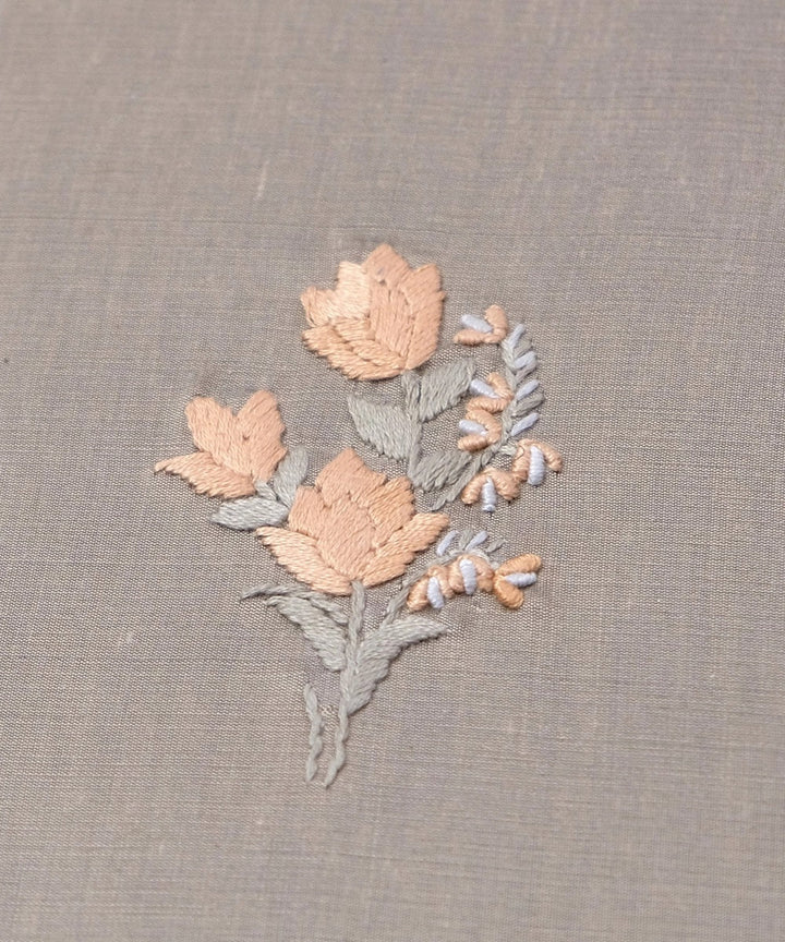 Wood Free, Cotton Paper Brown Floral Hand Embroidered Diary With Handmade Paper,100 Pages