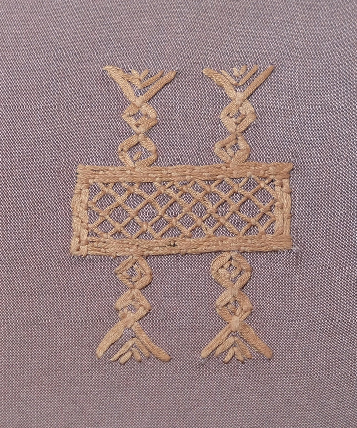 Wood Fres, Light Dusty Brown Hand Embroidered Diary with Handmade Paper,100 Pages