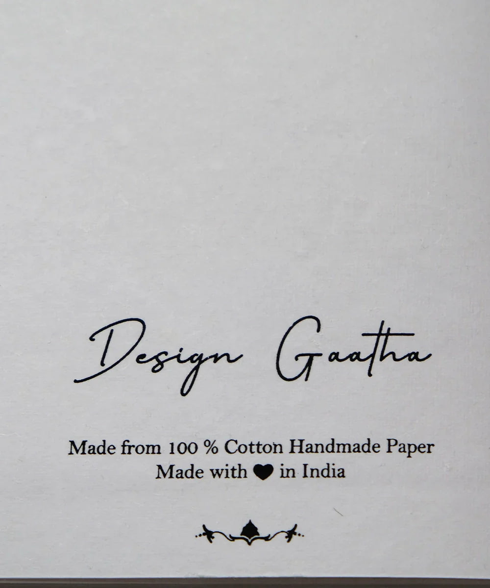 Brown Floral Handloom Cotton Hand Embroidered Diary with Handmade Paper | SHOBITAM
