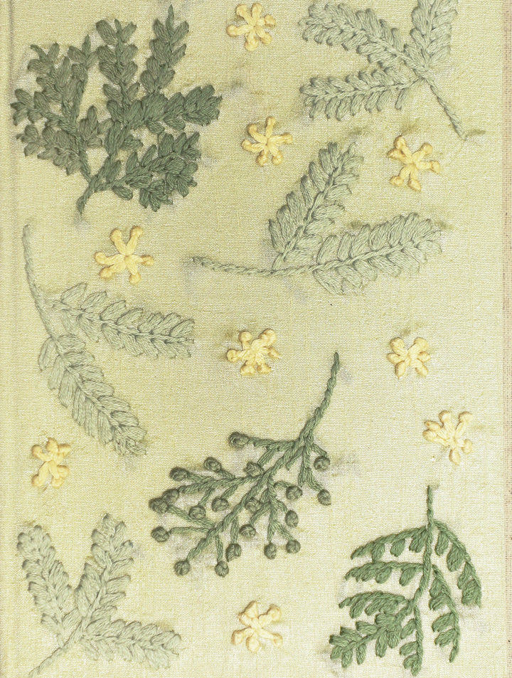 Fennel Green Hand Embroidered Diary with Handmade Paper,100 Pages