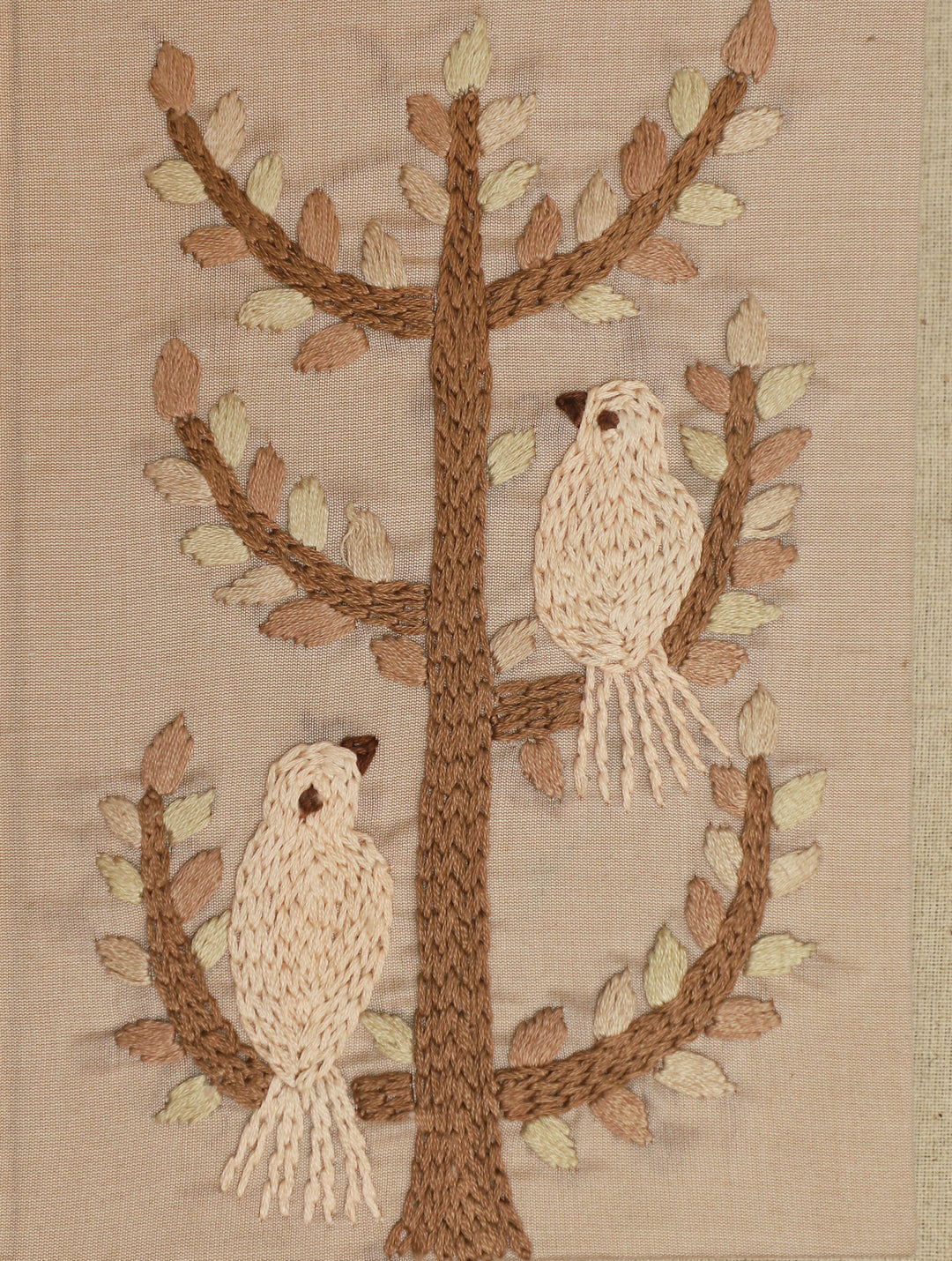 Wood Free, Cotton Paper Natural Beige Hand Embroidered Diary with Handmade Paper,100 Pages