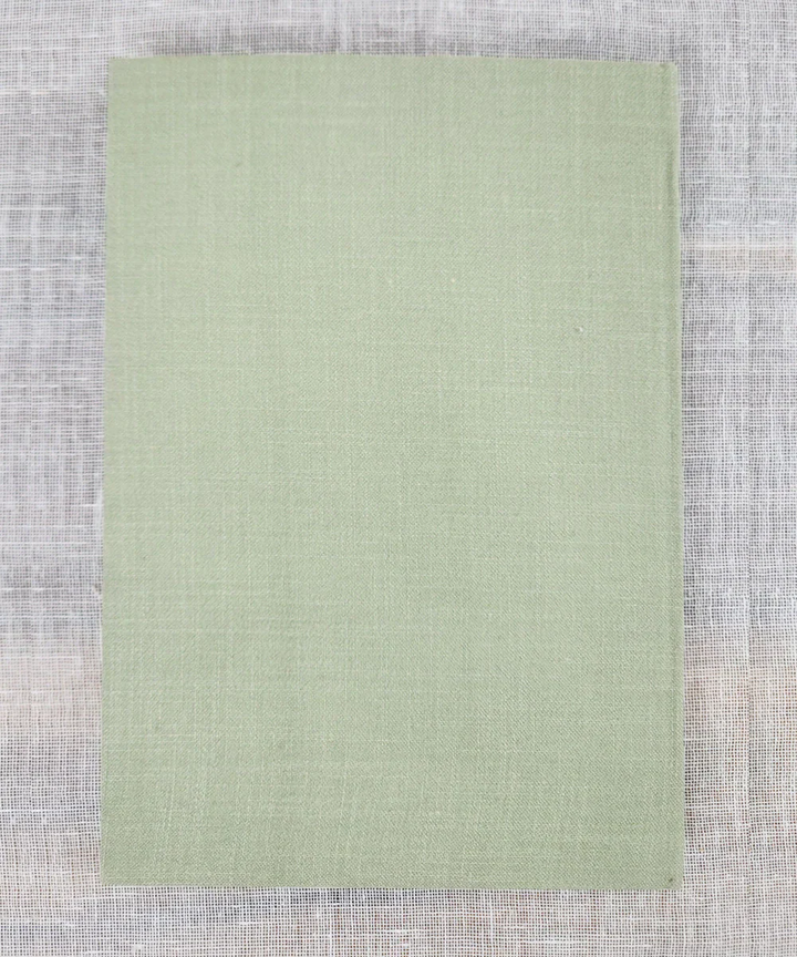 Sage Green Cotton Hand Embroidered Diary (Handmade Paper) | SHOBITAM