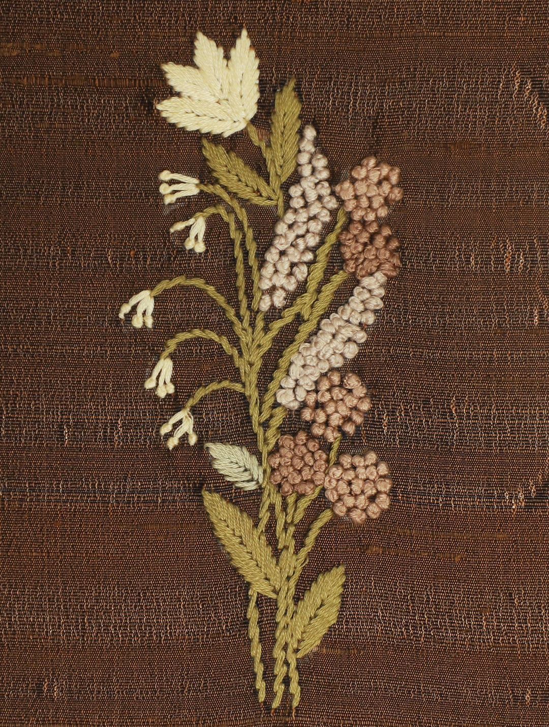 Wood Free, Cotton based Dark Brown Floral Hand Embroidered Diary with Handmade Paper,100 Pages