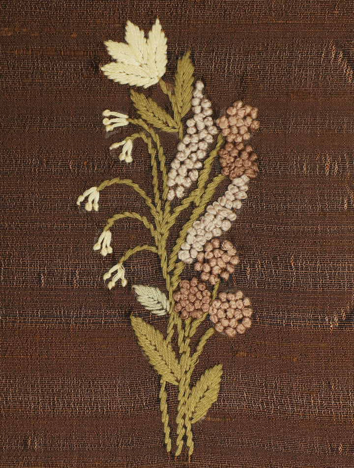 Wood Free, Cotton based Dark Brown Floral Hand Embroidered Diary with Handmade Paper,100 Pages