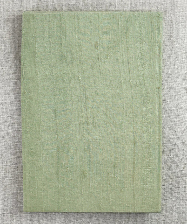 Sage Green Silk Blend Hand Embroidered Diary (Handmade Paper) | SHOBITAM