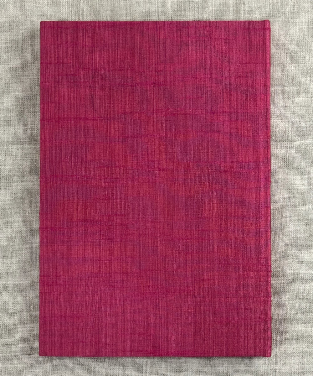 Deep Coral Red Dupion Hand Embroidered Diary {Handmade Paper) | SHOBITAM