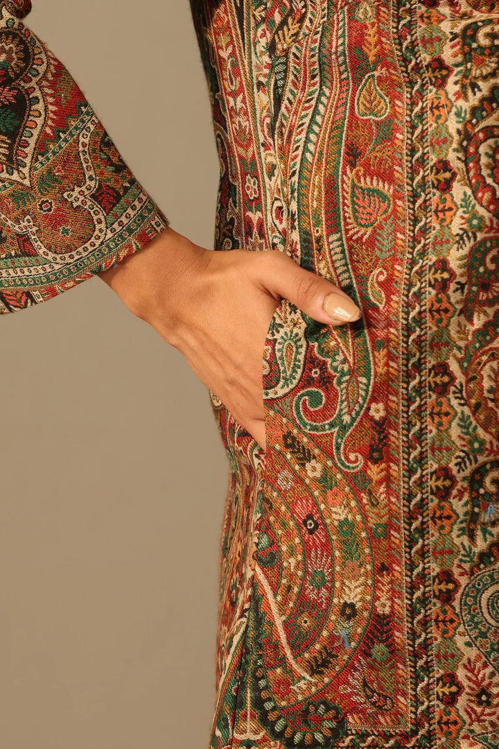 Nuria Fine Wool Silk Around Knee Coat for Women | Made To Order